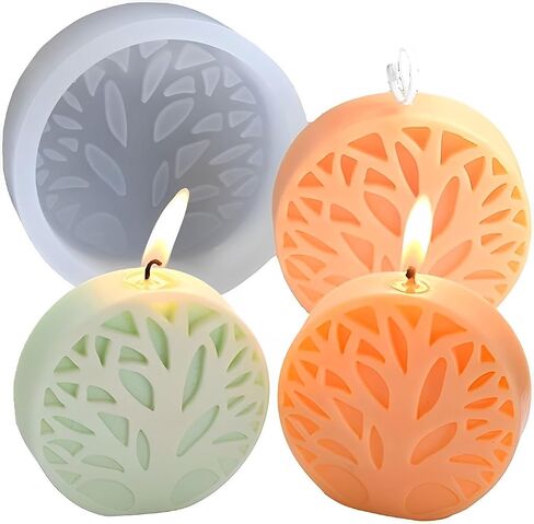 3D Simple Tree of Life Candle Silicone Molds DIY for Candle Making - Handcraft Artistic Soy Wax Candles, Soap, Resin, Chocolate, Gypsum and Clay Crafts in Saudi Arabia