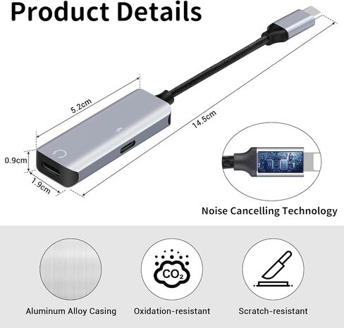 HianDier USB C Headphone Adapter USB C Splitter with Charger USB C Splitter 1 in 2 Out Audio Headphone Adapter for iPhone 15 Pro Max/15 Plus Pro/15, Samsung Galaxy S24/S23/S22/S21, iPad Air, Pixel in Saudi Arabia