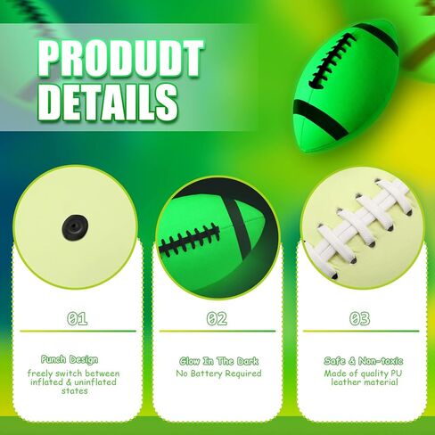 قطعتين من كرات القدم المتوهجة في الظلام من تشالينا، لعبة كرة قدم مضيئة، كرات رياضية صغيرة مضيئة هدايا مقاس الشباب للأولاد والمراهقين والبالغين in Kuwait