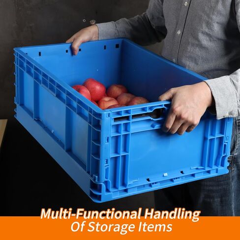 Collapsible Storage Bin Containe 52 Liter Transfer Open Storage Bins plastic storage box,milk crates heavy duty Transit storage (2) in Saudi Arabia