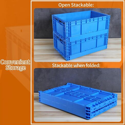 Collapsible Storage Bin Containe 52 Liter Transfer Open Storage Bins plastic storage box,milk crates heavy duty Transit storage (2) in Saudi Arabia