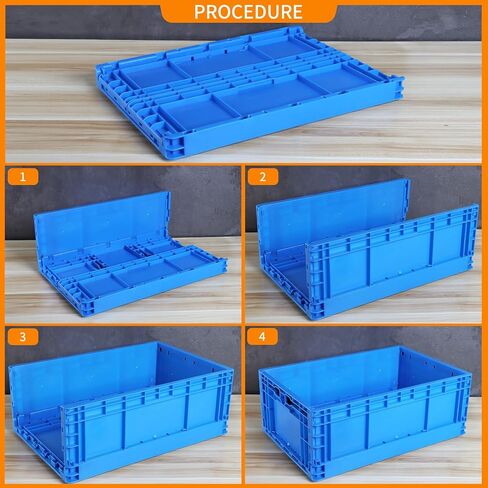 صندوق تخزين قابل للطي من QTJH يحتوي على 52 لتر، صناديق تخزين مفتوحة، صندوق تخزين بلاستيكي، صناديق الحليب، تخزين عبور عالي التحمل (1) in Kuwait
