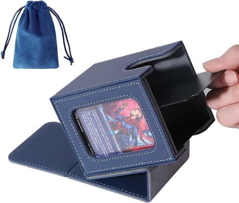 AFIING MTG Deck Box for Commander Display,Card Deck Case Fits 100 Double Sleeved Cards, Magic Commander TCG Card Storage Box with 2 Dividers,Dice Bag and 1 Toploader(Green Rose pink) in Saudi Arabia