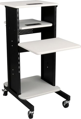 عربة حمل للكمبيوتر المحمول من Norwood Commercial Furniture مع 4 أرفف وعجلات، وحامل عرض متنقل لأجهزة الكمبيوتر المحمولة وأجهزة العرض، باللون الأسود in Kuwait