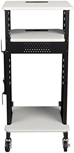 عربة حمل للكمبيوتر المحمول من Norwood Commercial Furniture مع 4 أرفف وعجلات، وحامل عرض متنقل لأجهزة الكمبيوتر المحمولة وأجهزة العرض، باللون الأسود in Kuwait
