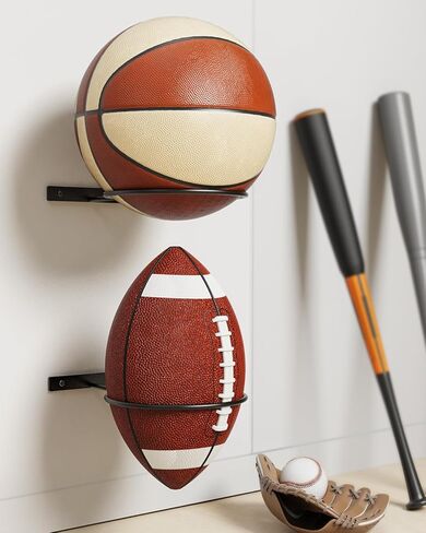حامل كرة السلة المقوى Vorshape يثبت على الحائط - تخزين كرة القدم للعرض - حامل الكرة للكرة الطائرة، كرة القدم - الصبي، إكسسوارات ديكور غرفة الرجال in Kuwait