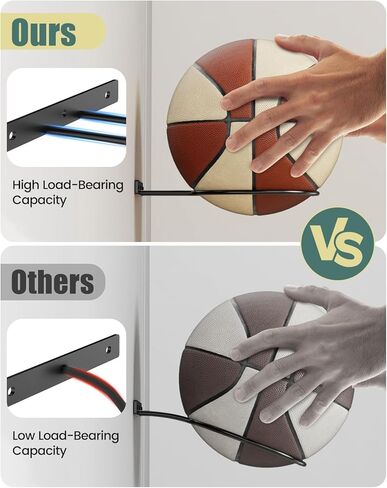 حامل كرة السلة المقوى Vorshape يثبت على الحائط - تخزين كرة القدم للعرض - حامل الكرة للكرة الطائرة، كرة القدم - الصبي، إكسسوارات ديكور غرفة الرجال in Kuwait