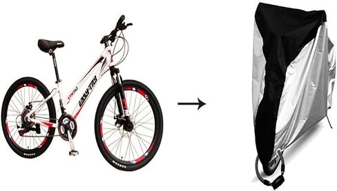 Bike Cover Waterproof Outdoor Bicycle Covers for Mountain and Road Bikes, Rain Sun UV，Bikes with Lock Holes & Storage Bag (Black) in Saudi Arabia