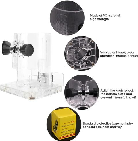 Kadimendium Woodworking Trimmer Base Plastic Router Transparent Base Power Tool Trimming Machine Protective Accessory(Thickened) in Saudi Arabia