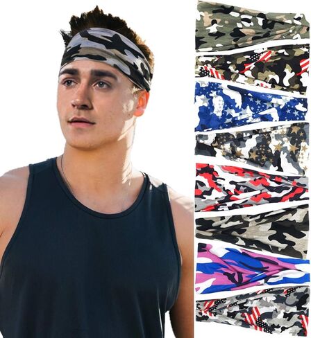 عصابة رأس رياضية للرجال مكونة من 6 قطع من Yxiang للجري وركوب الدراجات وكرة السلة واليوجا وتمارين اللياقة البدنية قابلة للتمدد للجنسين in Kuwait