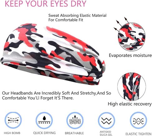 عصابة رأس رياضية للرجال مكونة من 6 قطع من Yxiang للجري وركوب الدراجات وكرة السلة واليوجا وتمارين اللياقة البدنية قابلة للتمدد للجنسين in Kuwait