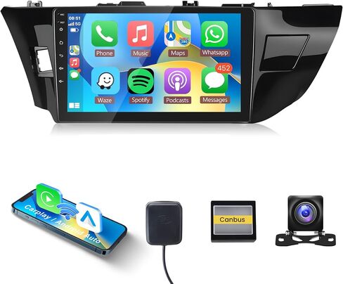 2G 64G Android Car Stereo for Toyota Corolla/Levin 2014-2017, Rimoody 10.1 Inch Touch Screen Car Radio with Wireless CarPlay Android Auto Mirror Link Bluetooth FM/RDS GPS WiFi HiFi SWC Backup Camera in Saudi Arabia