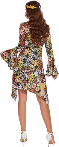 Pixiemain Womens 70s 60s Hippie Costume Set Tassels Disco 70s Outfits Accessories for Carnival Party and Halloween Party in Saudi Arabia