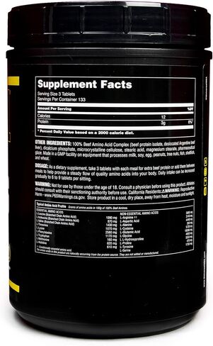 Universal Nutrition - 100% Beef Aminos -3g of Beef Protein Isolate for Recovery and Growth - 200 Tabs in Saudi Arabia