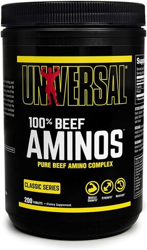 Universal Nutrition - 100% Beef Aminos -3g of Beef Protein Isolate for Recovery and Growth - 200 Tabs in Saudi Arabia