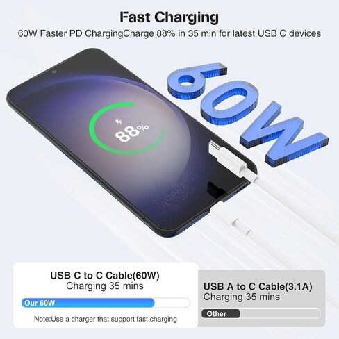 Hzevn 3-Pack 10FT USB C to USB C Cable for MacBook Air MacBook Pro Charger,iPad Pro 12.9 11 inch, iPad Air 5 4, Mini 6, iPhone 15 Pro Max Plus, Pixel, Samsung, USBC Type C Fast Charging Cord-4 in Saudi Arabia