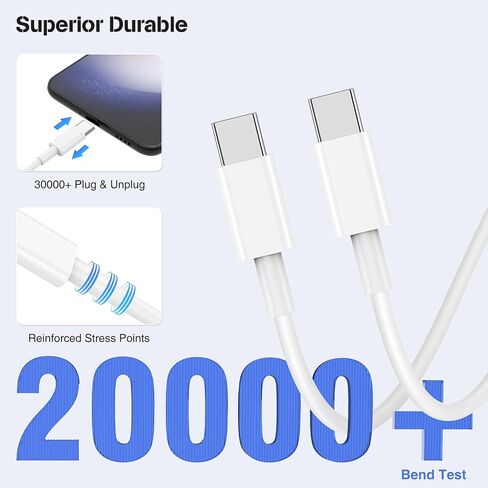 Hzevn 3-Pack 10FT USB C to USB C Cable for MacBook Air MacBook Pro Charger,iPad Pro 12.9 11 inch, iPad Air 5 4, Mini 6, iPhone 15 Pro Max Plus, Pixel, Samsung, USBC Type C Fast Charging Cord-4 in Saudi Arabia