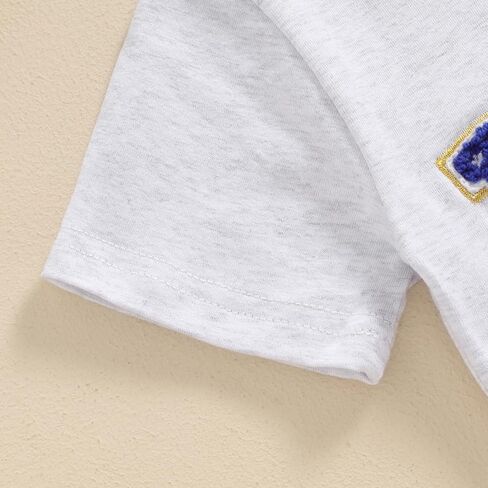 Toddler 4th of July Shirt for Boys Girls Flag Letter Embroidery Tops Toddler T-Shirt Baby Girl Clothes in Saudi Arabia