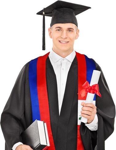 Maysing 2024 Haiti Graduation Stole Sash 72" Haiti Graduate Sash Graduate Scarf in Saudi Arabia