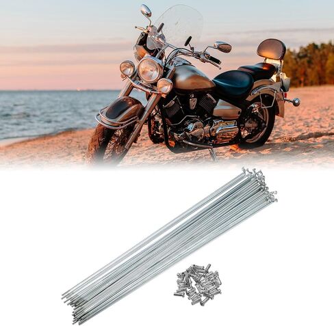 X AUTOHAUX 36 Pcs Bicycle Galvanized Spokes 13G Bike Spoke 268mm Length with Nipples for Most Bicycle in Saudi Arabia