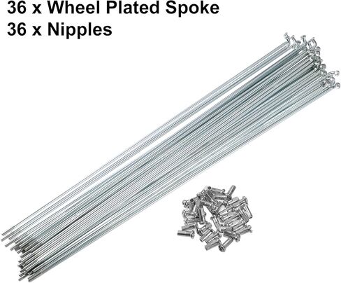 X AUTOHAUX 36 Pcs Bicycle Galvanized Spokes 13G Bike Spoke 268mm Length with Nipples for Most Bicycle in Saudi Arabia