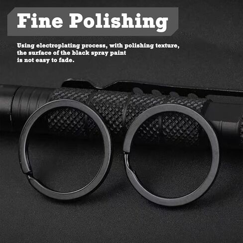 Round Black Flat Key Rings, Metal Split Key Chain Ring for Pet Tag, Car Keys, Organization, 30 Pieces (1 Inch, 1.18 Inch, 1.38 Inch) in Kuwait