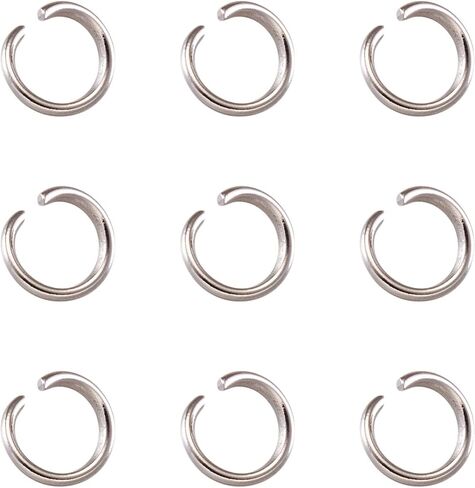 KISSITTY 1000Pcs 9mm Stainless Steel Open Jump Rings 1.2mm Thickness Round Ring Connectors Chainmail Making Jewelry Findings in Saudi Arabia
