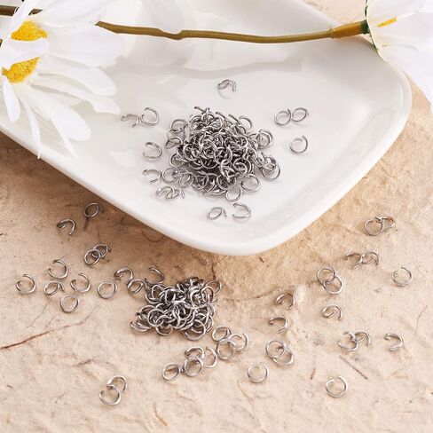 KISSITTY 1000Pcs 9mm Stainless Steel Open Jump Rings 1.2mm Thickness Round Ring Connectors Chainmail Making Jewelry Findings in Saudi Arabia
