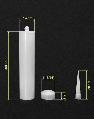 QWORK أنبوب السد الفارغ، 3 عبوات 10 أونصة. خرطوشة السد البلاستيكية الفارغة in Kuwait
