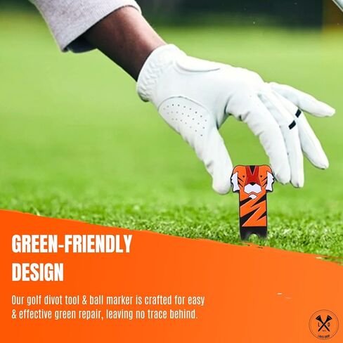Lakis Drop Tiger Divot Tool and Ball Marker Gift Set | Green Repair Tool and Ball Marker Combo | Perfect Golf Gift in Saudi Arabia