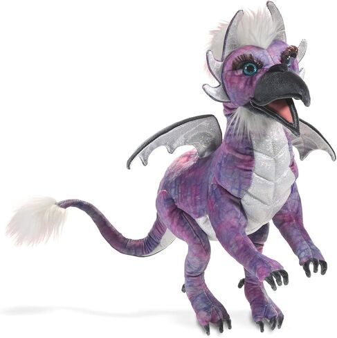 Folkmanis Beaked Dragon Hand Puppet, Purple; Black; White in Saudi Arabia