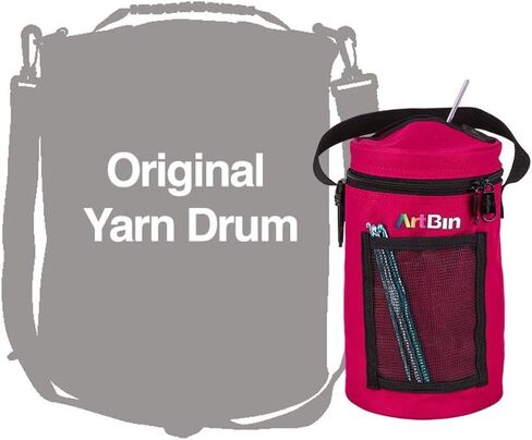 ArtBin 6831AG Mini Yarn Drum, Portable Knitting & Crochet Storage, [1] Poly Canvas Tote Bag, Raspberry in Saudi Arabia