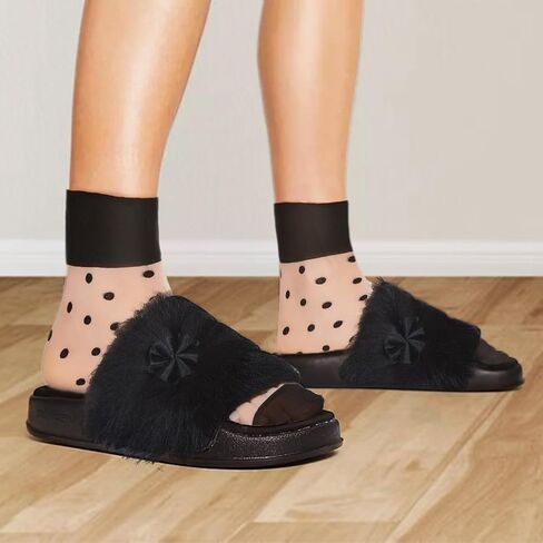 DIVINA VITAE 4 Pairs See Through Socks Elastic Womens Sheer Socks Thin Transparent Mesh Socks Clear Nylon Socks Lace Ruffle Sheer Crew Socks Women Fashion in Saudi Arabia