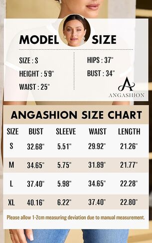تي شيرت نسائي كاجوال من Angashion - 2024 بأكمام قصيرة وفتحة رقبة مستديرة وقصة ضيقة ومضلعة للصيف وبلوك أساسي تي شيرت أساسي in Kuwait