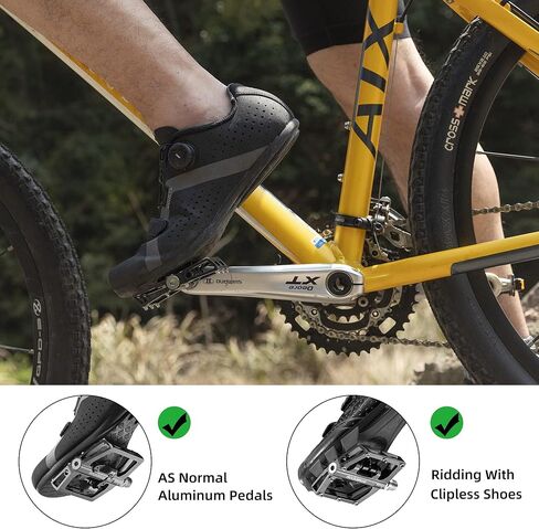 ROCKBROS MTB Mountain Bike Pedals Compatible with SPD Mountain Bike Dual Function Sealed Clipless Aluminum Bicycle Flat Platform 9/16" Pedals with Cleats for Road, MTB, Mountain Bikes in Saudi Arabia