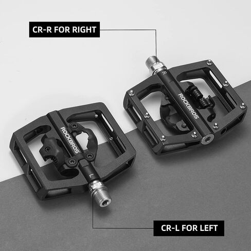 ROCKBROS MTB Mountain Bike Pedals Compatible with SPD Mountain Bike Dual Function Sealed Clipless Aluminum Bicycle Flat Platform 9/16" Pedals with Cleats for Road, MTB, Mountain Bikes in Saudi Arabia