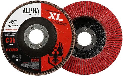أقراص BHA Alpha Disc عالية الكثافة من السيراميك بعجلات طحن ضخمة مقاس XL، 4.5 بوصة × 7/8 بوصة - 5 عبوات (36 حبيبة) in Kuwait