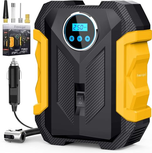 Air Compressor Tire Inflator, Femicgal Digital Air Compressor Portable with LED Light 12V DC, 150PSI Auto Pump Portable Tire Inflator for Car, Bicycle, Motorcycle, Balls, Balloons in Saudi Arabia