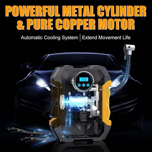 Air Compressor Tire Inflator, Femicgal Digital Air Compressor Portable with LED Light 12V DC, 150PSI Auto Pump Portable Tire Inflator for Car, Bicycle, Motorcycle, Balls, Balloons in Saudi Arabia