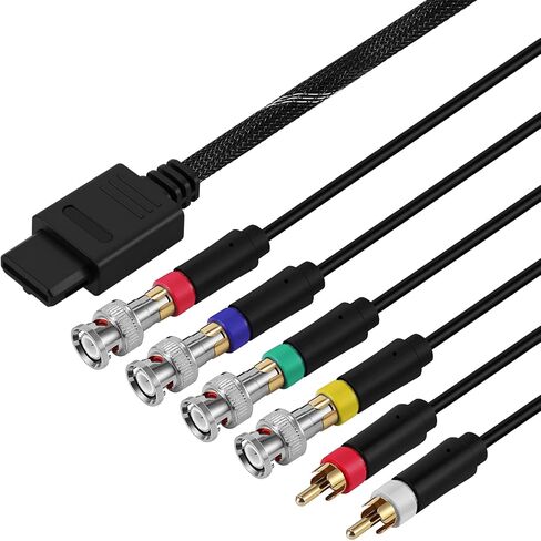 موصل كابل محول TNP N64 RGB/RGBs، متوافق مع شاشات Gamecube وNintendo N64 وSNES وSFC إلى RGB/RGBS (الأحمر والأخضر والأزرق والمزامنة) مع موصلات BNC in Saudi Arabia