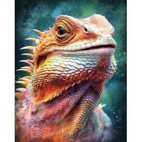 DIY 5D Diamond Art Kits Painting for Adults Happy Bearded Dragon Smiling Lizard Animal(1) for Home Wall Decor 11.7x15.8inches/30x40cm in Saudi Arabia