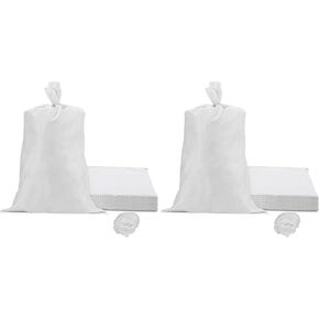 شيوتسان اكياس رمل بيضاء من 40 قطعة، اكياس رمل من البولي بروبلين مقاس 17.7 × 30.3 انش، كيس رمل منسوج مع حبل ربط ابيض للتحكم في الفيضانات وحواجز الاعاصير in Kuwait