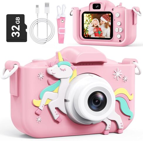 Kids Camera, Toddler Camera for Age 3-8, 48MP Dual Lens Selfie Camera for Kids, 1080P HD Video Recording Digital Camera, Christmas Birthday Gifts for Boys Girls in Saudi Arabia