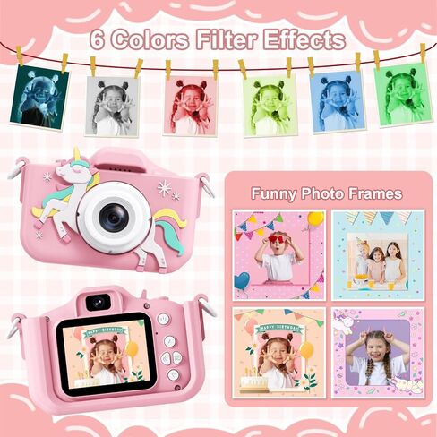 Kids Camera, Toddler Camera for Age 3-8, 48MP Dual Lens Selfie Camera for Kids, 1080P HD Video Recording Digital Camera, Christmas Birthday Gifts for Boys Girls in Saudi Arabia