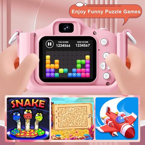 Kids Camera, Toddler Camera for Age 3-8, 48MP Dual Lens Selfie Camera for Kids, 1080P HD Video Recording Digital Camera, Christmas Birthday Gifts for Boys Girls in Saudi Arabia