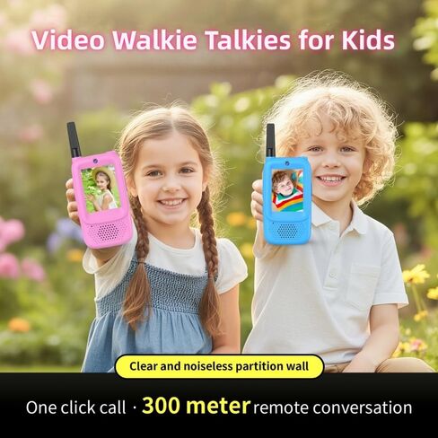 Video Walkie Talkies for Kids,Handheld 2 Pack Rechargeable Portable Kids Walkie Talkies with Video,Mini Intercom Walkie Talkie for Family Games,Outdoor Play,Camping,Travel,Hiking in Kuwait
