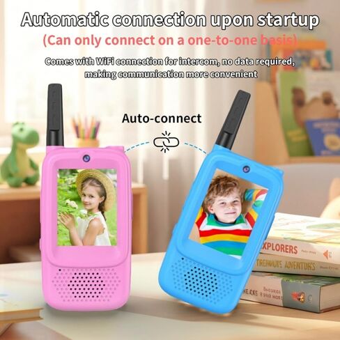 Video Walkie Talkies for Kids,Handheld 2 Pack Rechargeable Portable Kids Walkie Talkies with Video,Mini Intercom Walkie Talkie for Family Games,Outdoor Play,Camping,Travel,Hiking in Kuwait