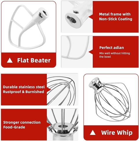 Stainless Steel K45DH Dough Hook Replacement for 4.5QT-5QT Tilt-Head Stand Mixer,Replace K45,KSM75,KSM90,KSM150,KSM175,KSM180 Serie Stand Mixer Accessories-Dishwasher Safe in Kuwait