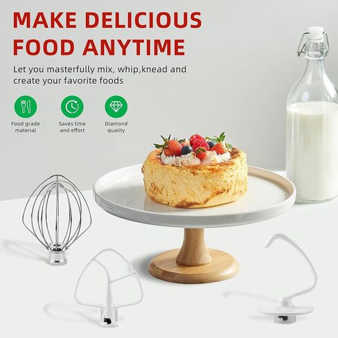 Stainless Steel K45DH Dough Hook Replacement for 4.5QT-5QT Tilt-Head Stand Mixer,Replace K45,KSM75,KSM90,KSM150,KSM175,KSM180 Serie Stand Mixer Accessories-Dishwasher Safe in Kuwait