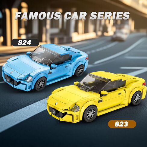 Reobrix Super Sports Car Building Blocks Sets, Classic Collectible Car Model for Teens Ages 14+, Mini Sports Cars Toy Kit for Adult Blue(384 Pieces) in Saudi Arabia